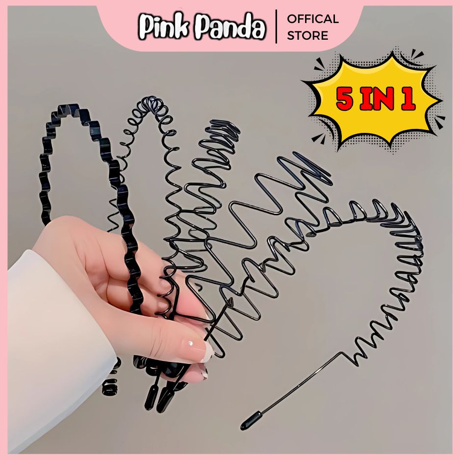 Bando Kawat 5 in1 / Bando Sirkam / Bando Polos Unisex / Bando Spiral Besi Pria Wanita