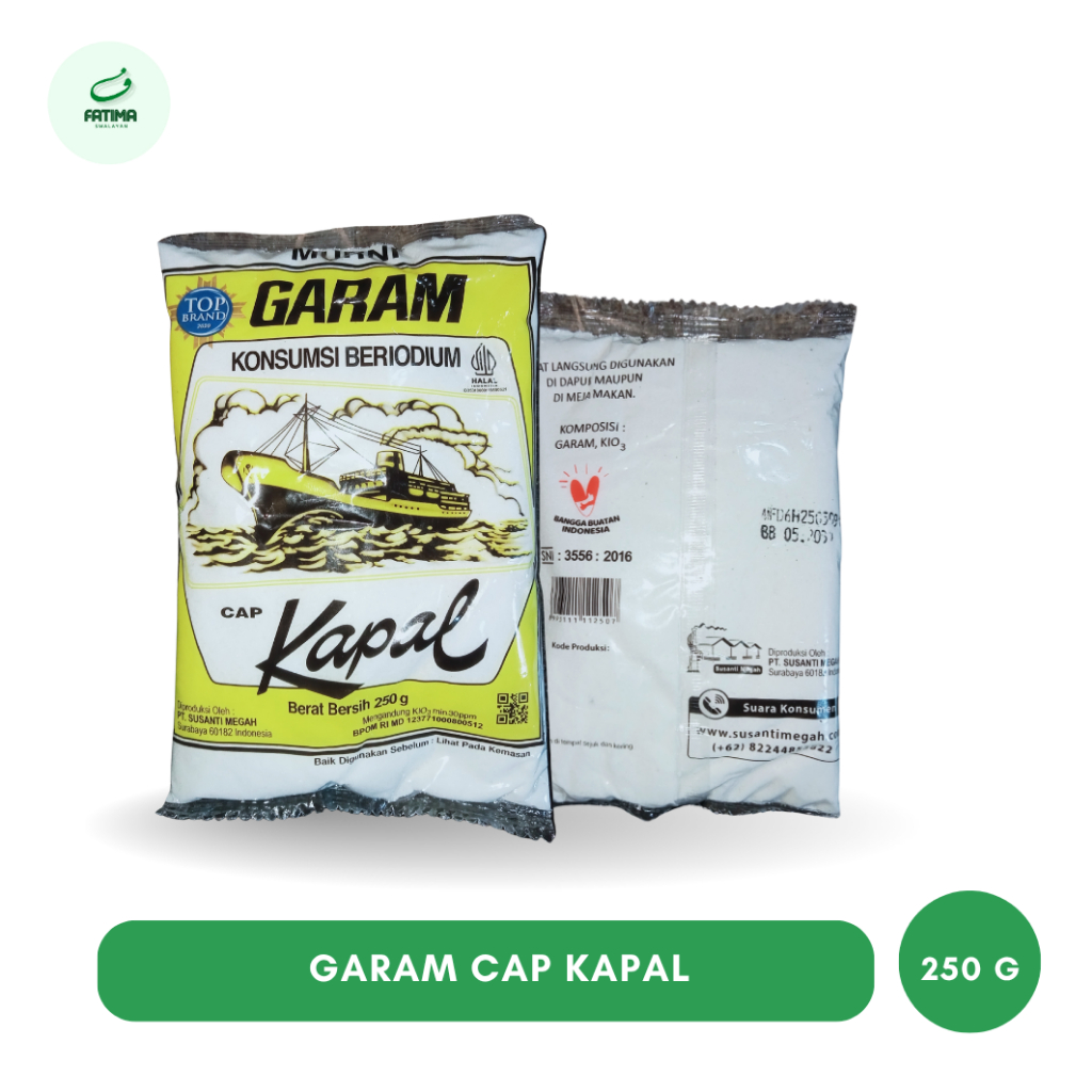 

Garam Cap Kapal Dapur Beryodium || Garam Halus kemasan 250 g