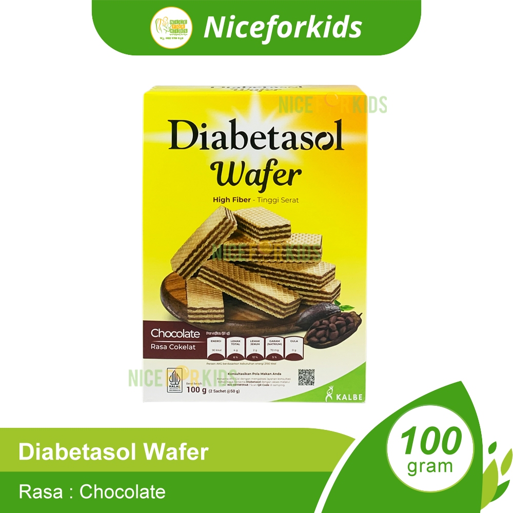 

Diabetasol Wafer Snack / Camilan sehat tinggi serat rasa coklat bagi penderita penyakit diabetes
