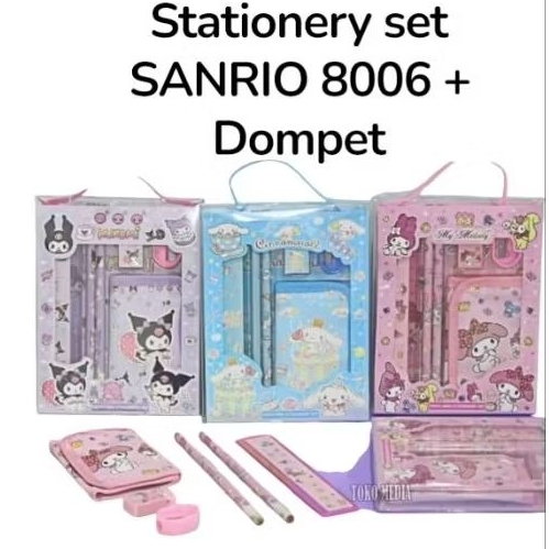 

Stationery set SANRIO 8006 + Dompet / Set alat tulis sanrio + dompet / Paket alat tulis sanrio / Stationery Set Frozen Besar