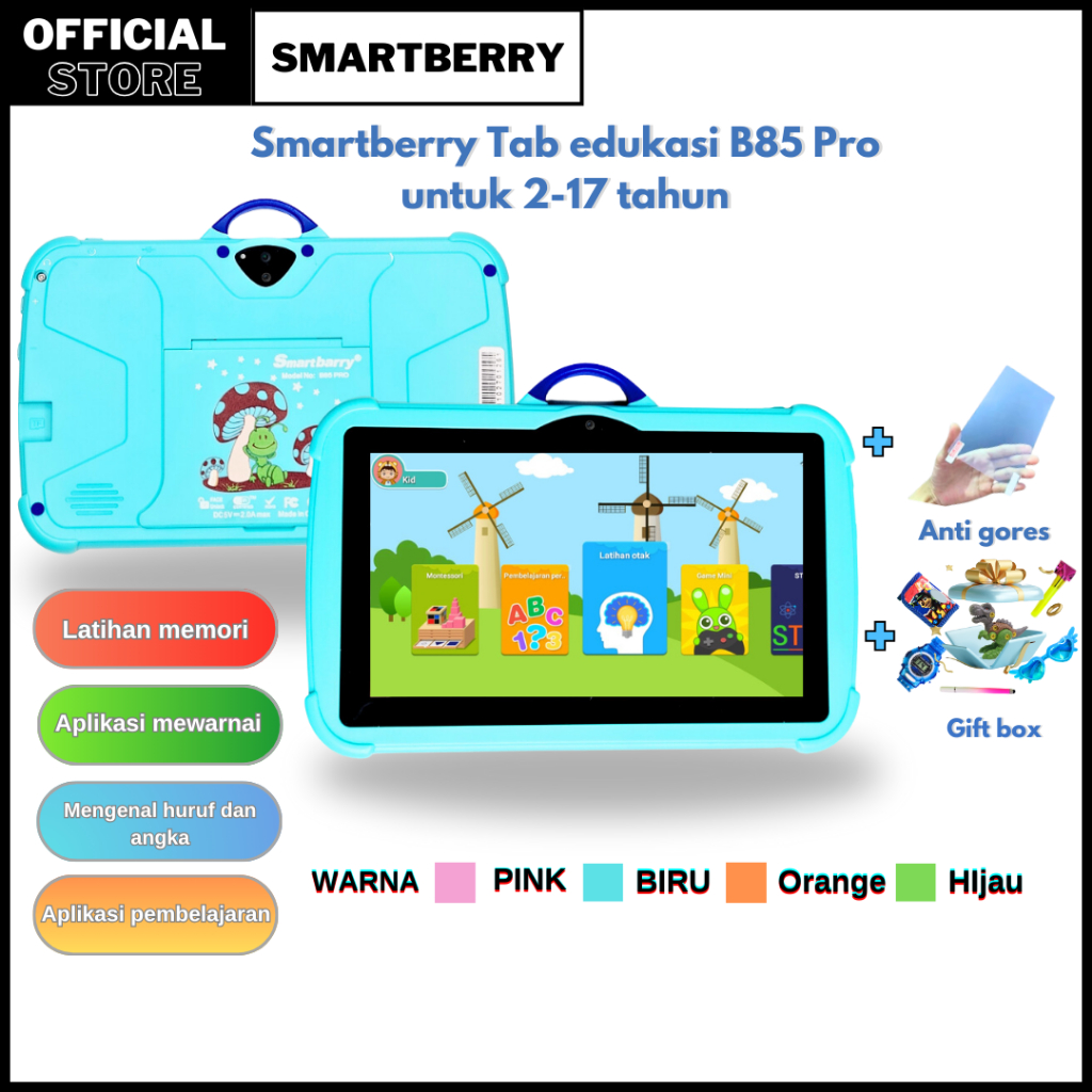 [PROMO] SMARTBERRY STUDY TAB B85 PRO 4/128GB  Tablet Anak / 7 Inch / Tablet PC / Android 13