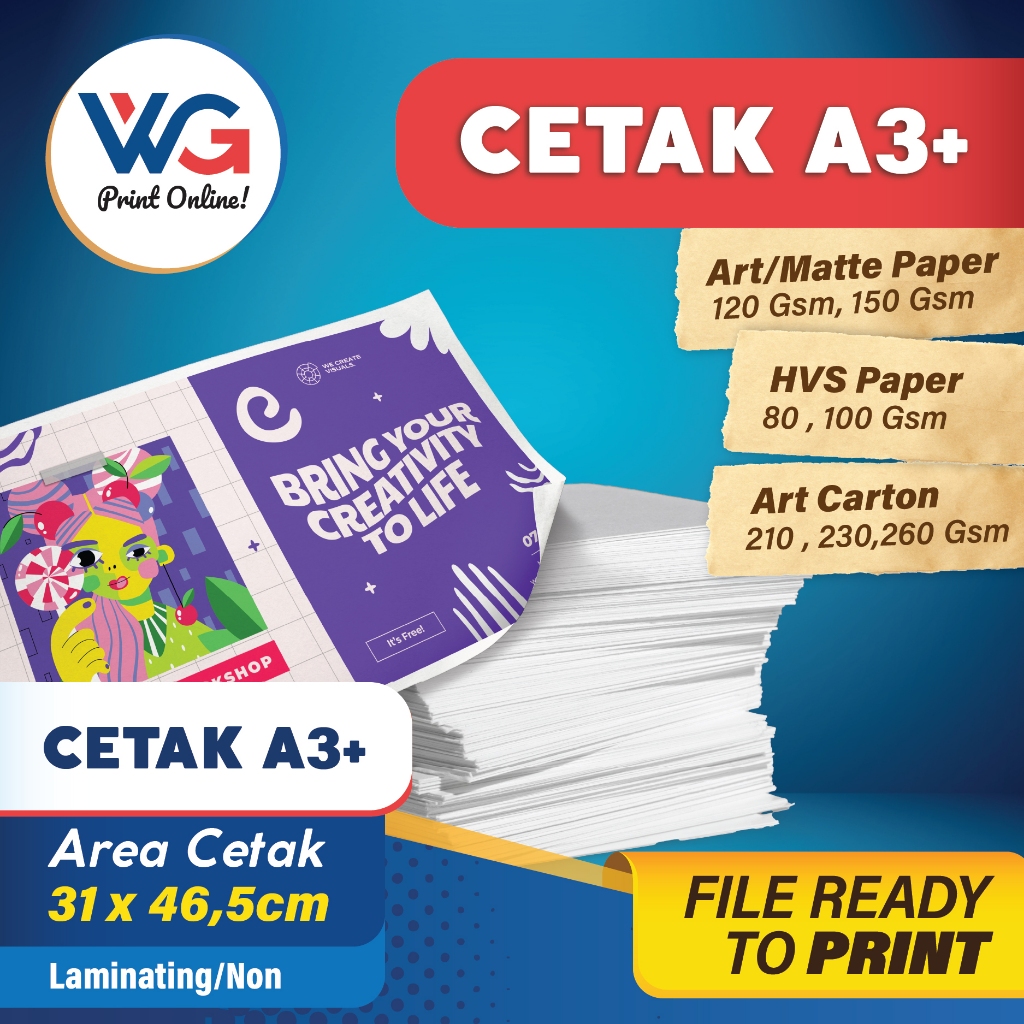 

Cetak / Print Full Color Lembaran A3+ | Digital Print A3+