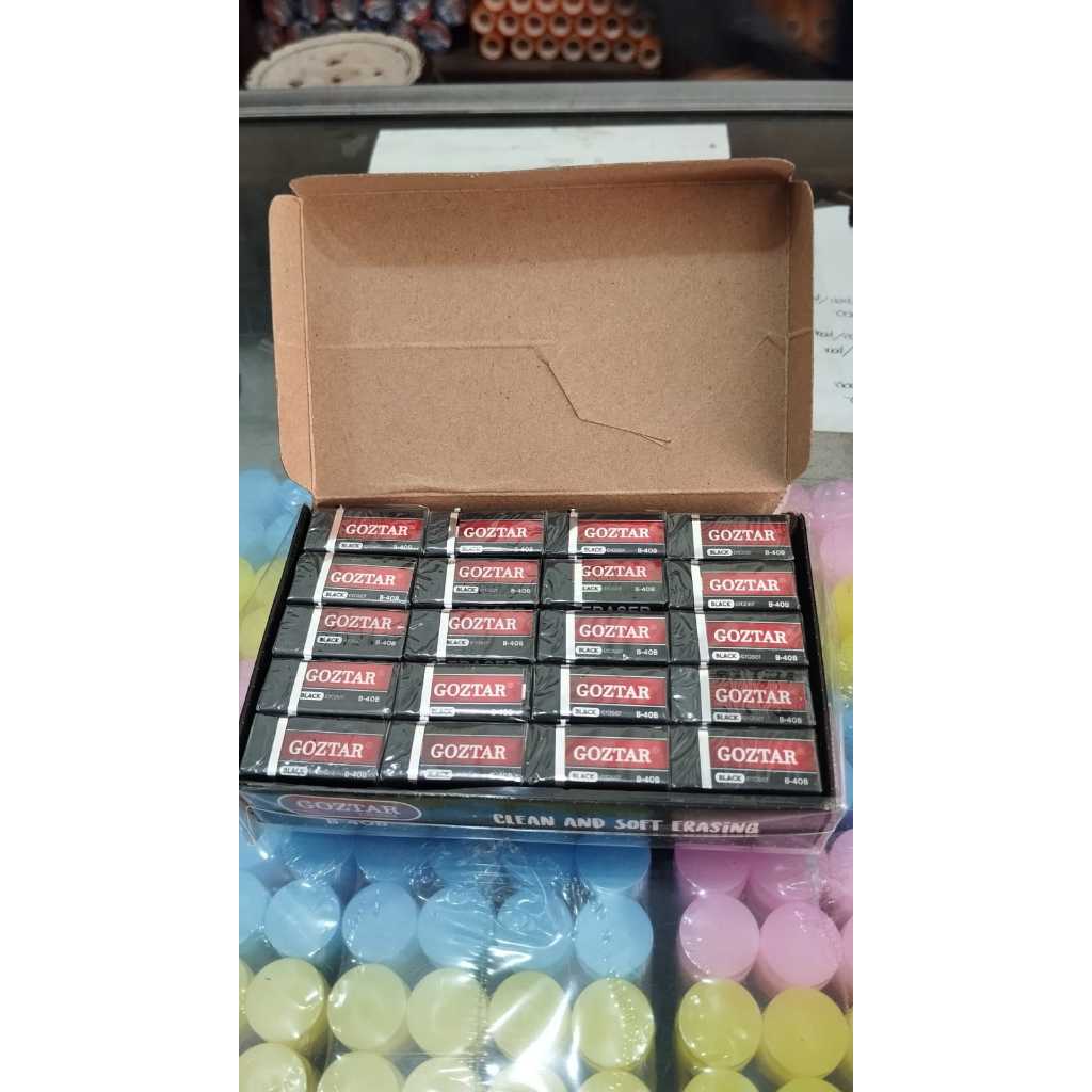 

HARGA TERMURAH (1 PACK ISI 40) Setip Murah GOZTAR / Penghapus Murah GOZTAR Kecil Kode B-40