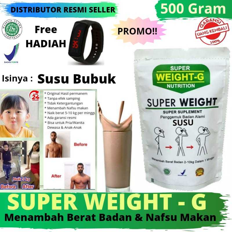 

Susu SUPER WEIGHT GAIN - SUSU PENGGEMUK BADAN - MENAMBAH BERAT BADAN DAN NAFSU MAKAN/ susu penggemuk