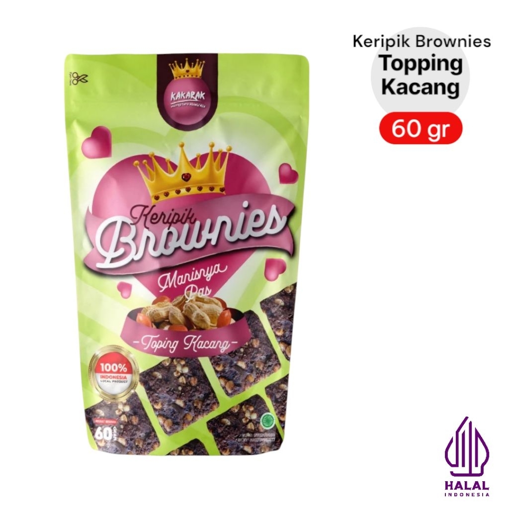

Kakarak Keripik Brownies 60gr - Topping Kacang