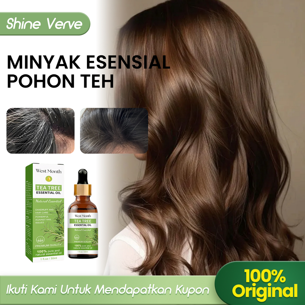 West&Month Pure Essential Oil Tea Tree 30ml Minyak Esensial Multifungsi Memperbaiki Kulit Kepala Ant