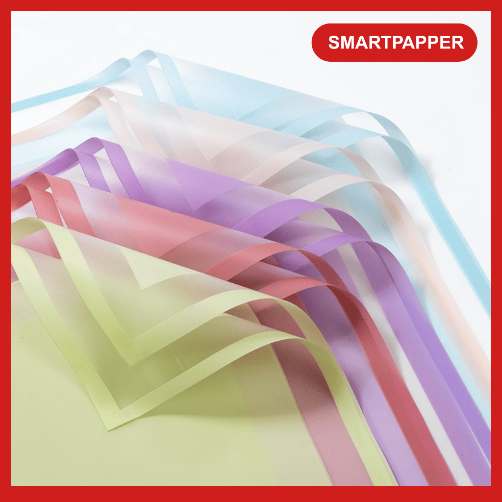 

20 LEMBAR Kertas Buket Bunga Double Frame Color Flower Wrapping Paper Celophane KB122