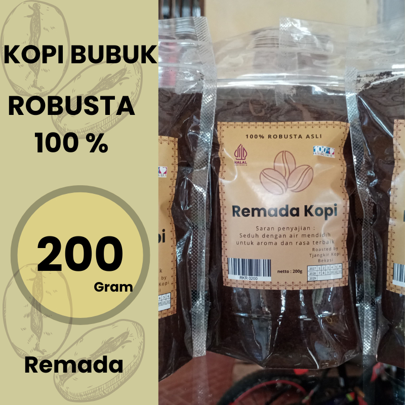 

Kopi Bubuk Robusta 100% 200 gram Remada Kebumen Purworejo Wonosobo Temanggung