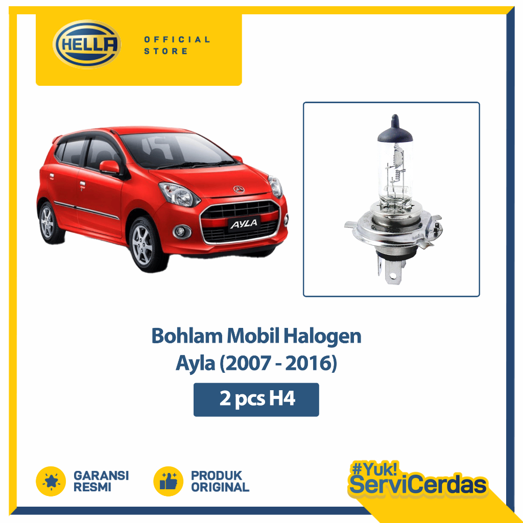 Lampu Mobil Ayla 2007 - 2016 H4 (2 pcs) - Bohlam Mobil Hella