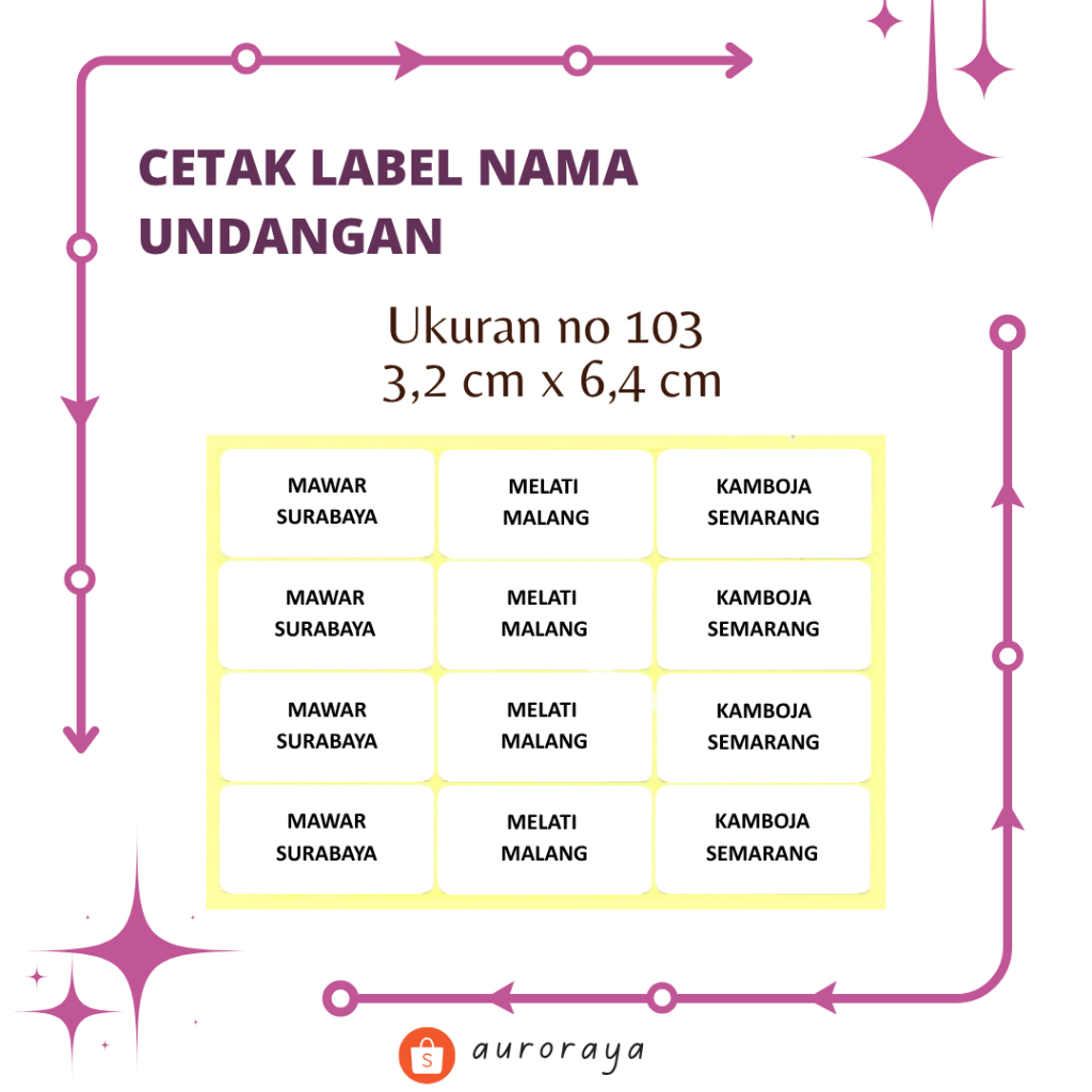 

Cetak Label Nama Undangan Ukuran No 103