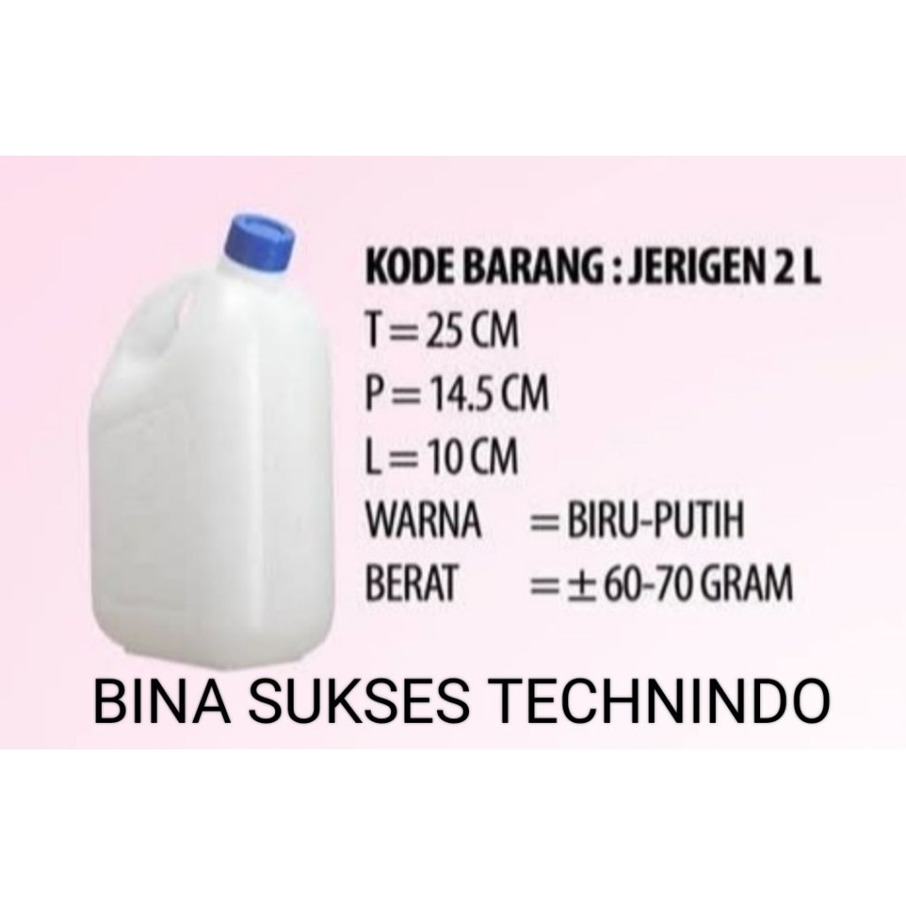JERIGEN 2 LITER JERRYCAN JERIGEN DRIGEN PUTIH BARU PLASTIK 2L  2 L 2 LITRE