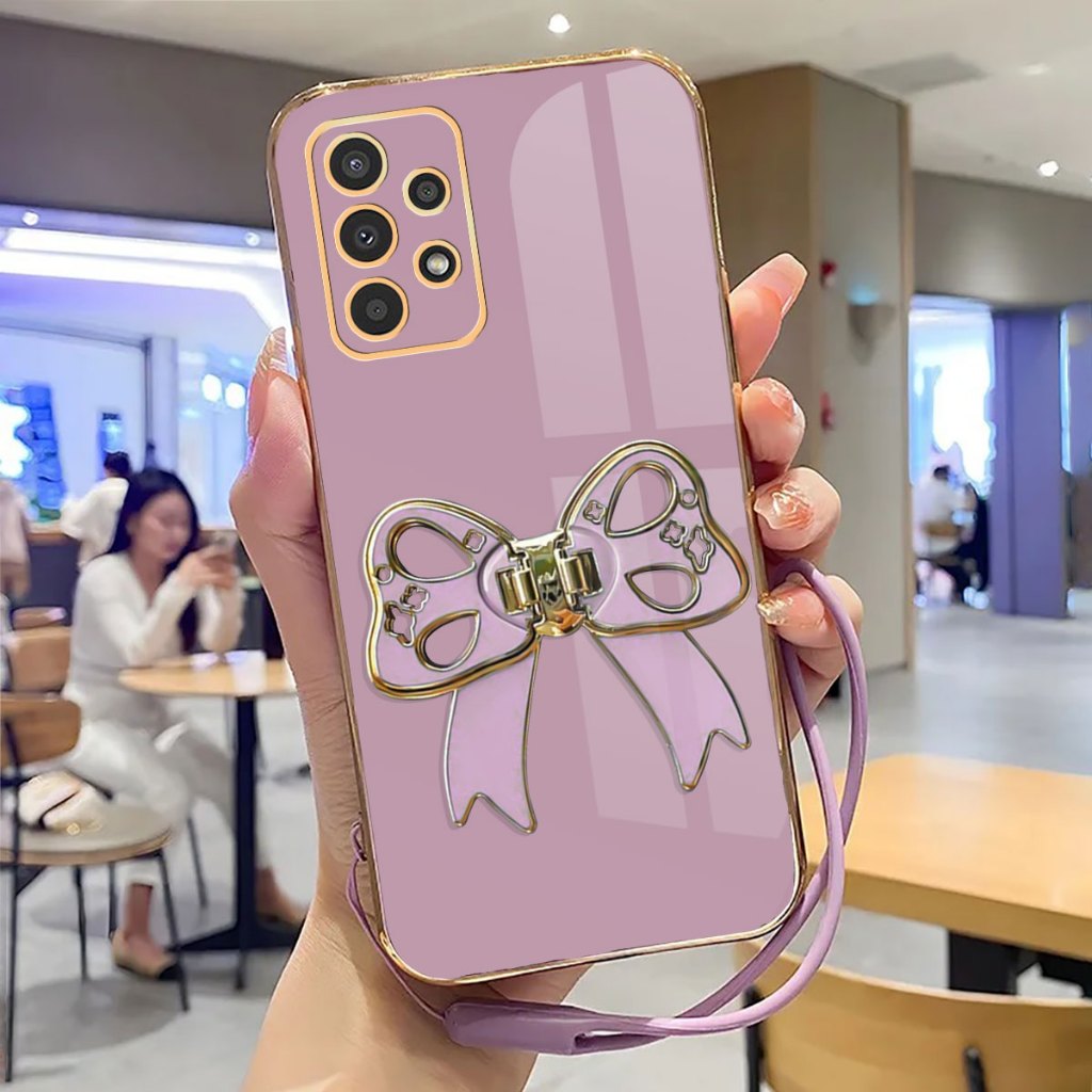 Soft Case Samsung A32 5G Case Stand Holder Silicone Luxury Plating