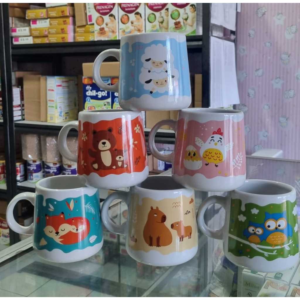 MUG KERAMIK KARAKTER HEWAN LUCU (ZEE)