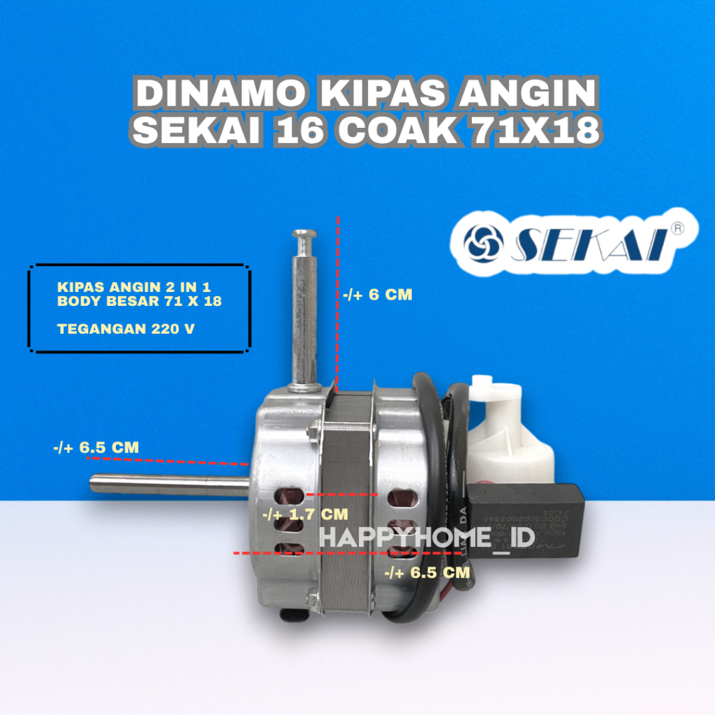 DINAMO KIPAS 2IN1 SEKAI BALING BESI 71X18 16 INCH / MOTOR KIPAS 12-16 INCH BALING-BALING BESI SEKAI 