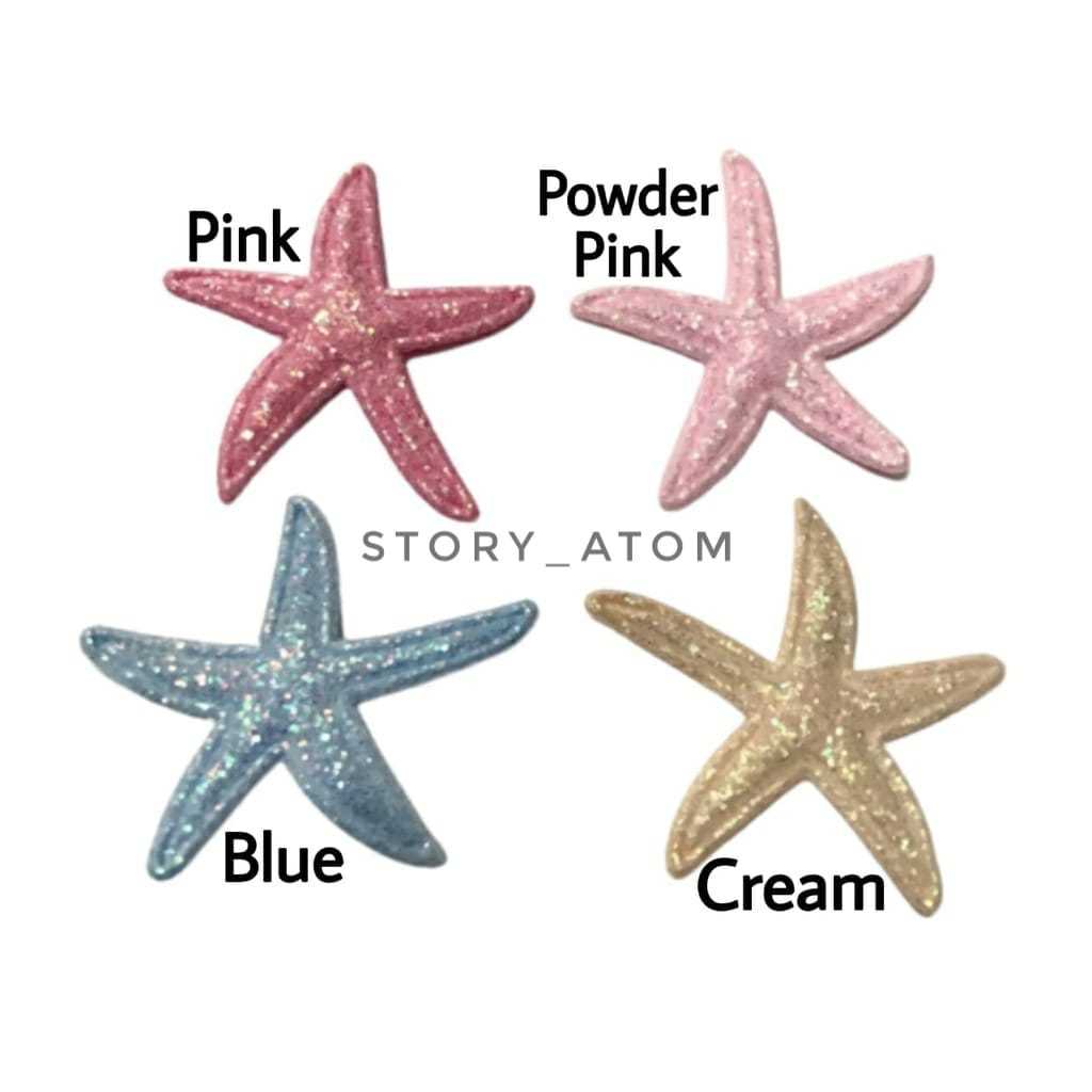1PC - APLIKASI BINTANG LAUT GLITER / APLIKASI MERMAID/ HIASAN BINTANG LAUT/ STARFISH