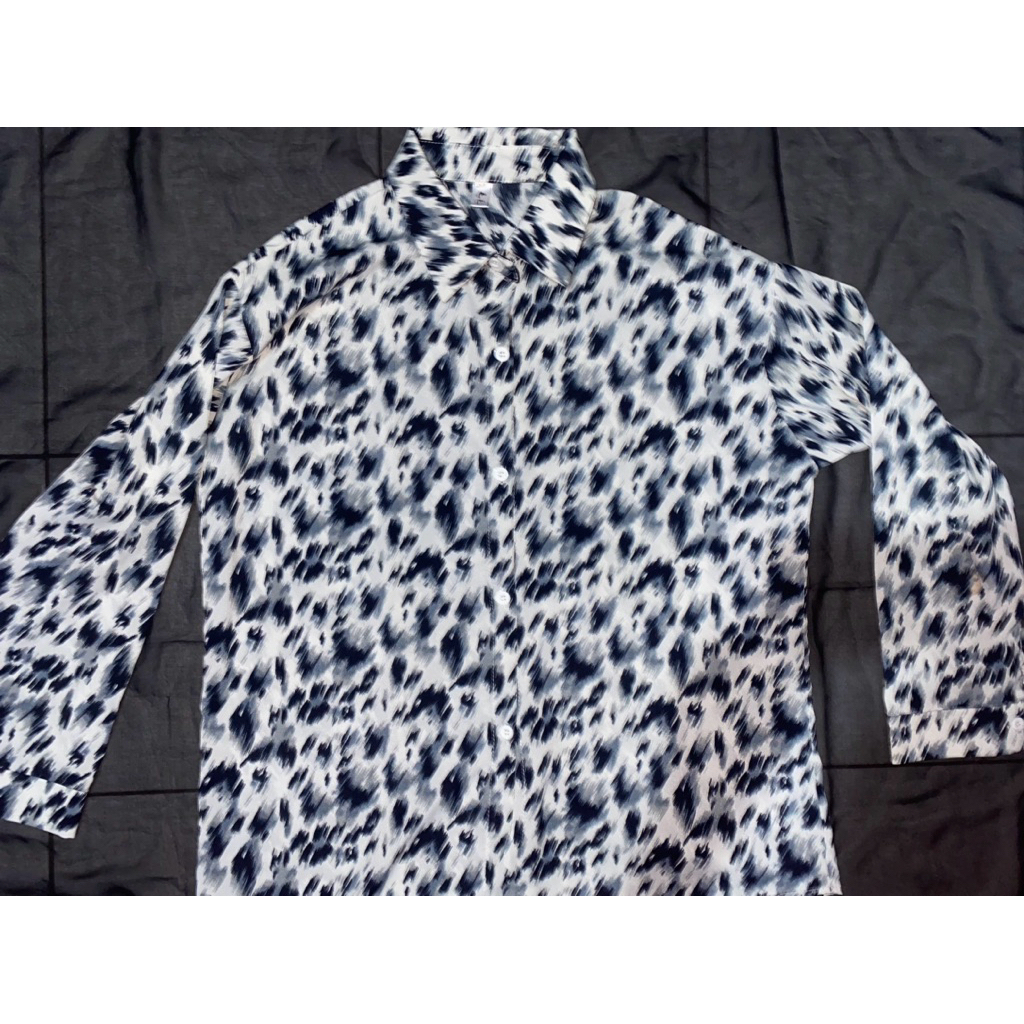preloved kemeja blouse leopard