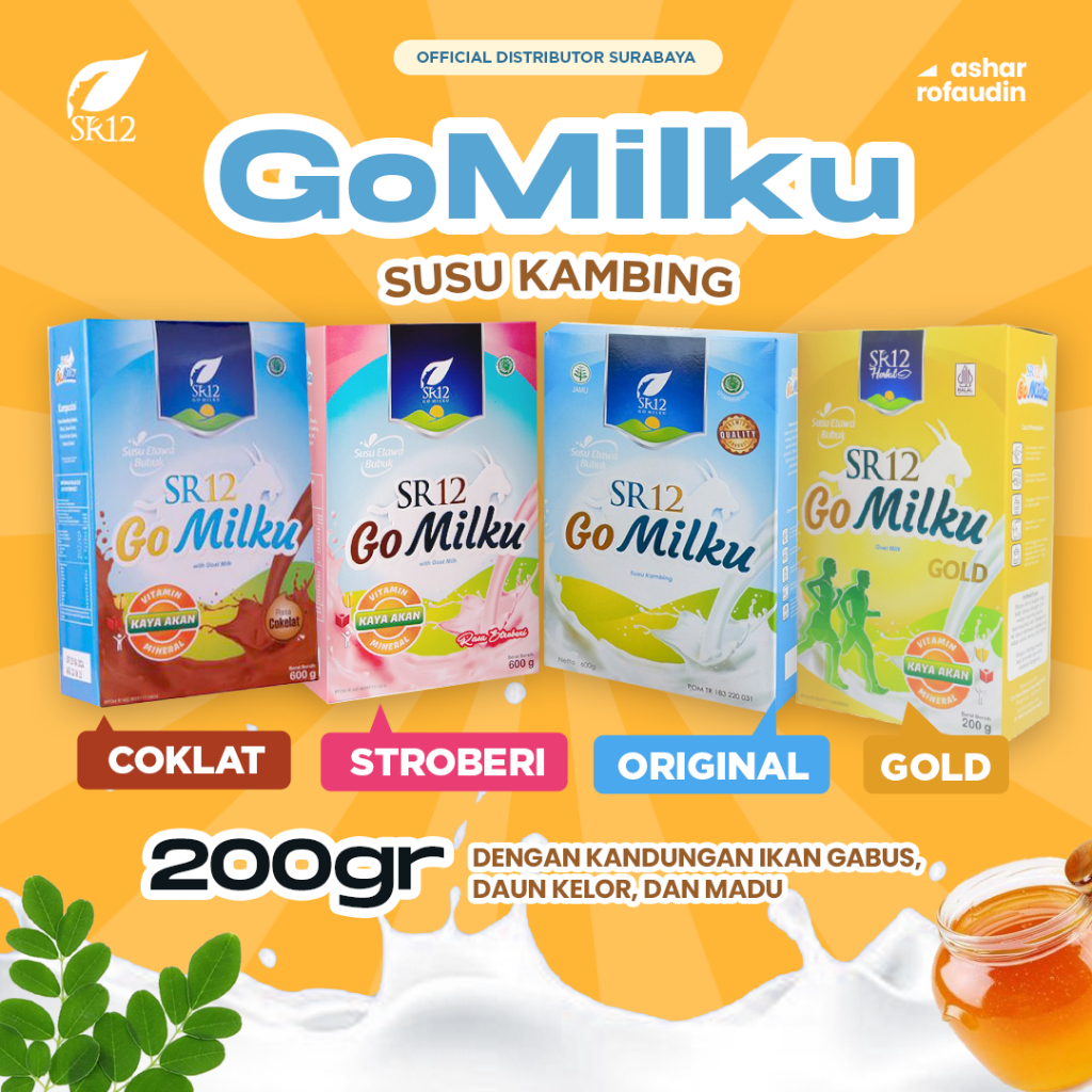 

GoMilku SR12 200gr Susu Kambing Etawa Ekstrak Ikan Gabus Original Stroberi Coklat Gold