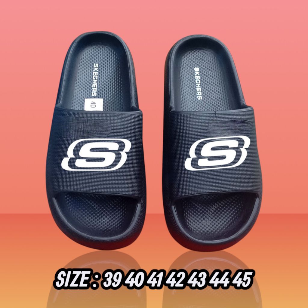 Sandal Slop Pria Skechers Empuk Karet EVA Shoes Sandal Kece Cowo Kekinian 44/45