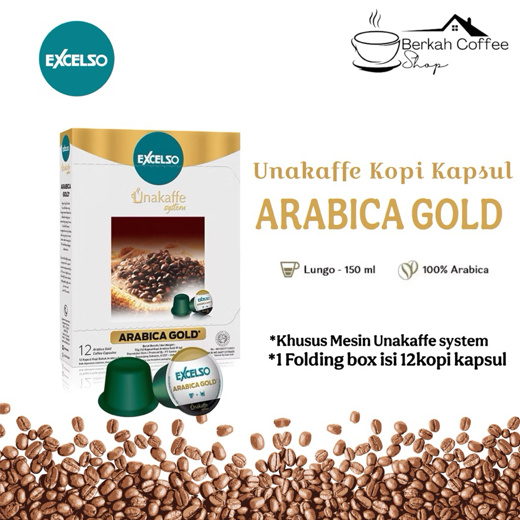 

Excelso Unakaffe Kopi Kapsul Arabica Gold - 1 box isi 12pcs