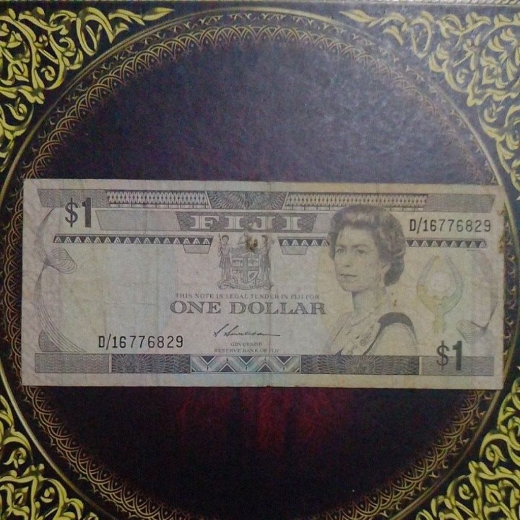 Uang Fiji 1 dollar 1987 vf