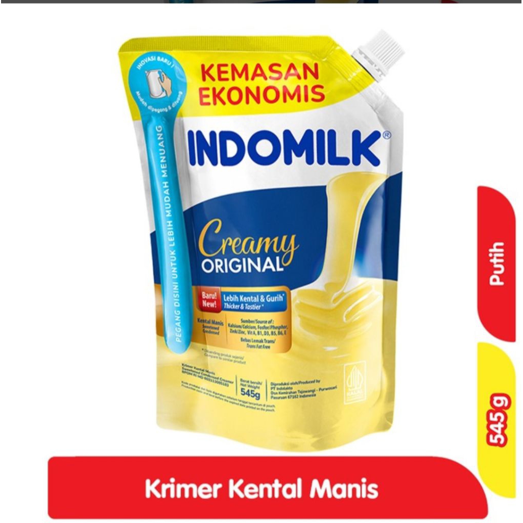 

Indomilk SKM Kental Manis 545 gram, Putih / Coklat Kemasan Pouch Sachet