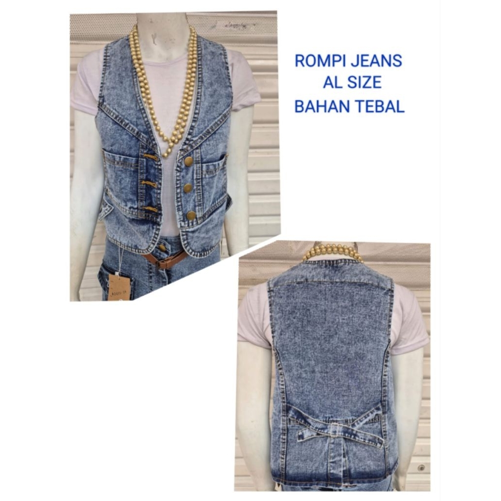 ROMPI JEANS WANITA ROMPI WANITA ROMPI LEPIS VEST WANITA VEST JEANS