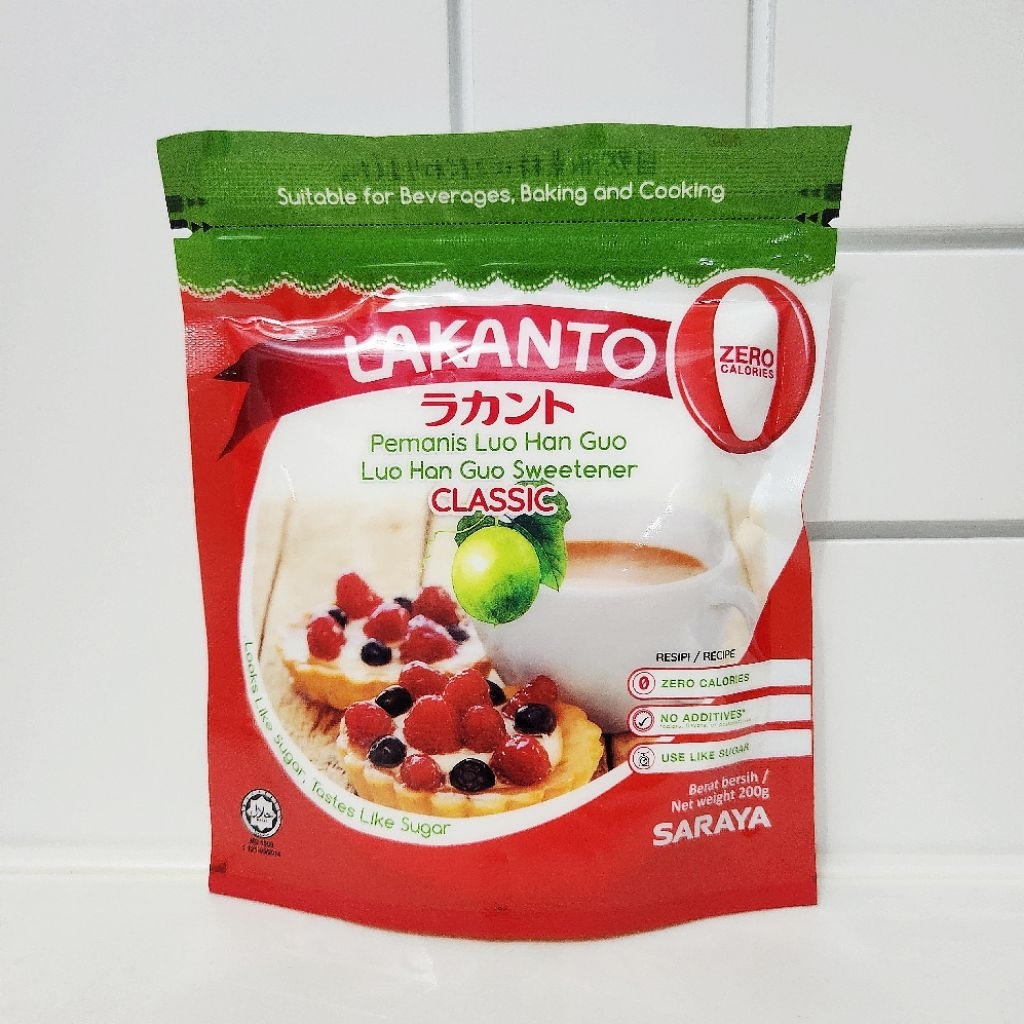 

LAKANTO Gula Keto Luo Han Kuo Sweetener 200GR Pemanis Zero Calories Pengganti Gula No Additives