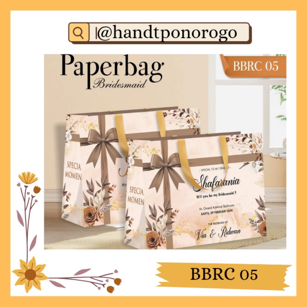 

PAPERBAG BRIDESMAID CUSTOM BISA TAMBAH NAMA