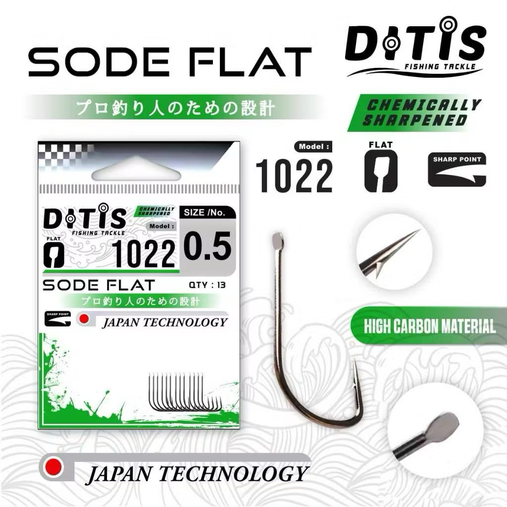 Kail Microfishing Ditis 1022 Sode Flat tanpa lubang 0.5/0.8/1/2
