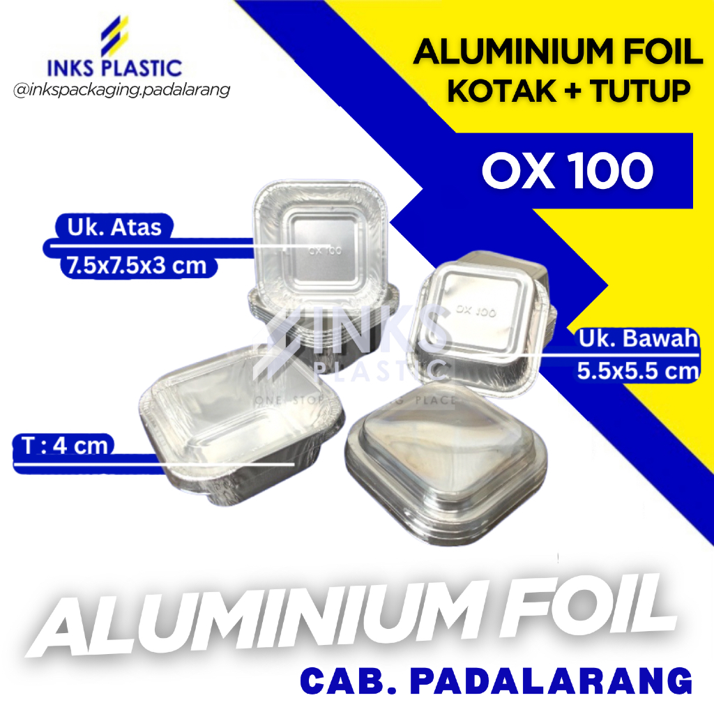 ALUMINIUM FOIL KOTAK PLUS TUTUP OX 100