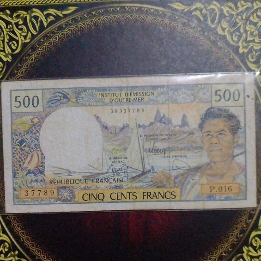 Uang French Polynesia 500 Franc vf