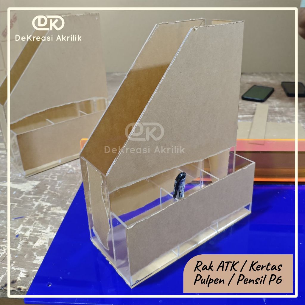 

Rak Akrilik ATK / Kertas A4 & F4 / Pulpen / Pensil | Organizer Meja Multifungsi P6