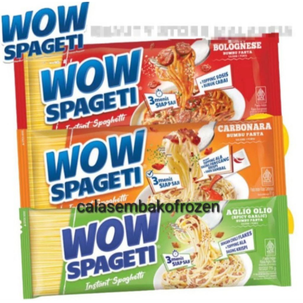 

WOW SPAGETI INSTANT SIAP SAJI PAKET ISI 10PCS / SPAGHETTI MEATY BOLOGNESE CREAMY CARBONARA PLUS BUMBU PASTA / MAKANAN HALAL VIRAL / MAYORA