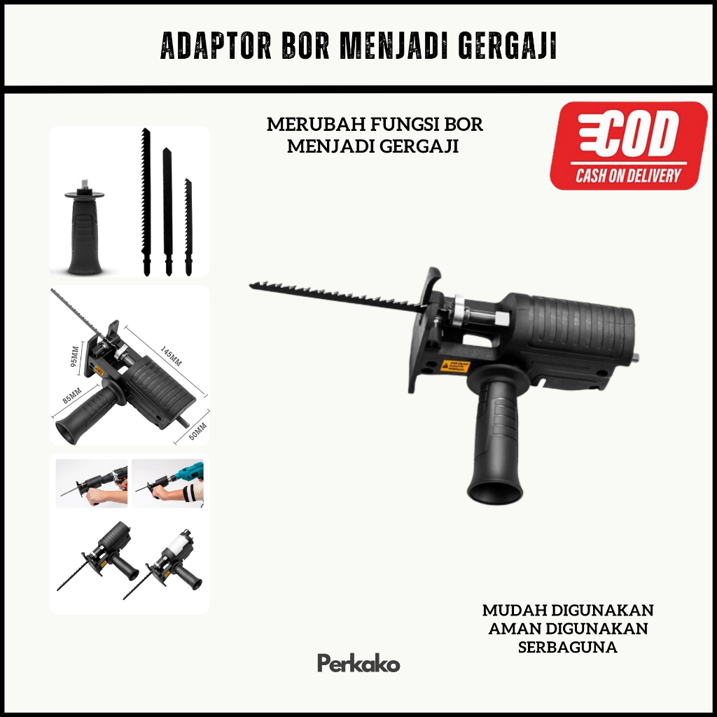Konverter Bor Jadi Gergaji Reciprocating Adapter Mesin Bor Jadi Gergaji Kayu Besi Angle Grinder