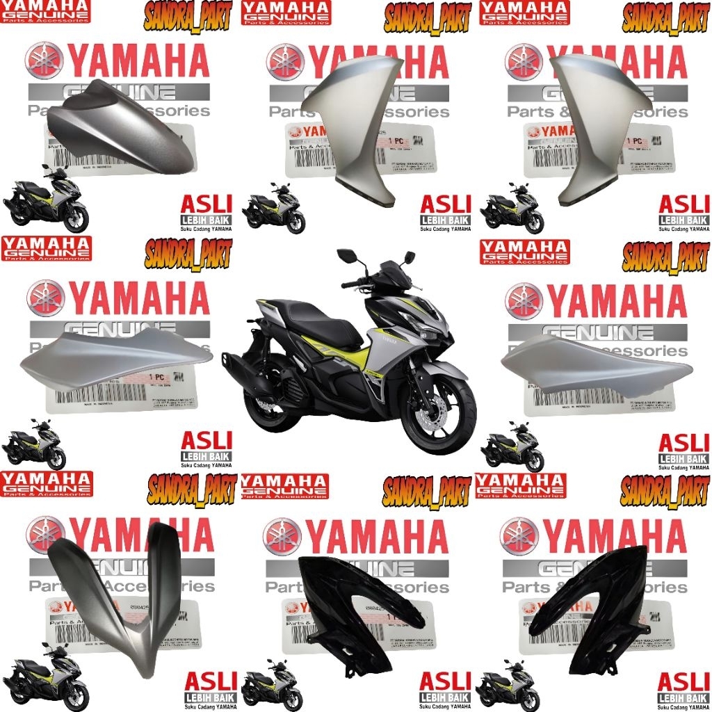 COVER FULL SET BODY HALUS AEROX ALPHA STANDARD 155 (SILVER) ORIGINAL YAMAHA BWP
