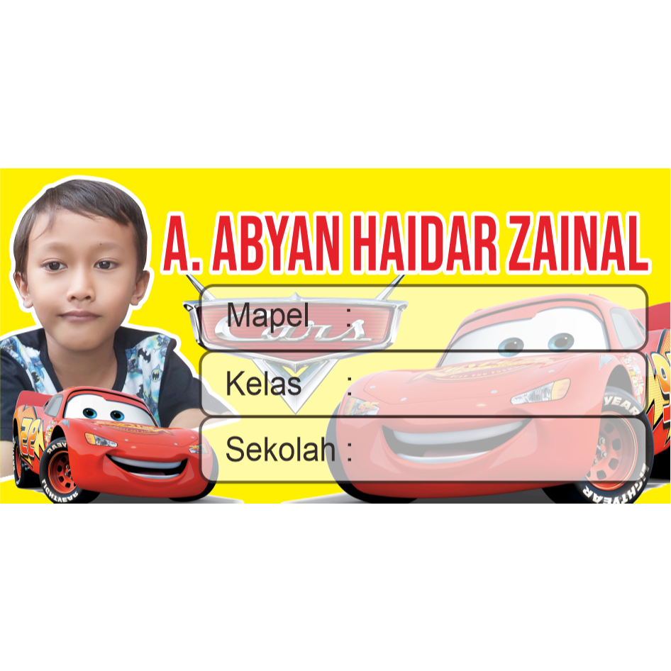 

(ISI 40) Stiker Custom Foto Nama Buku Sticker Mapel Mata Pelajaran Sekolah Label Sampul Buku Tulis