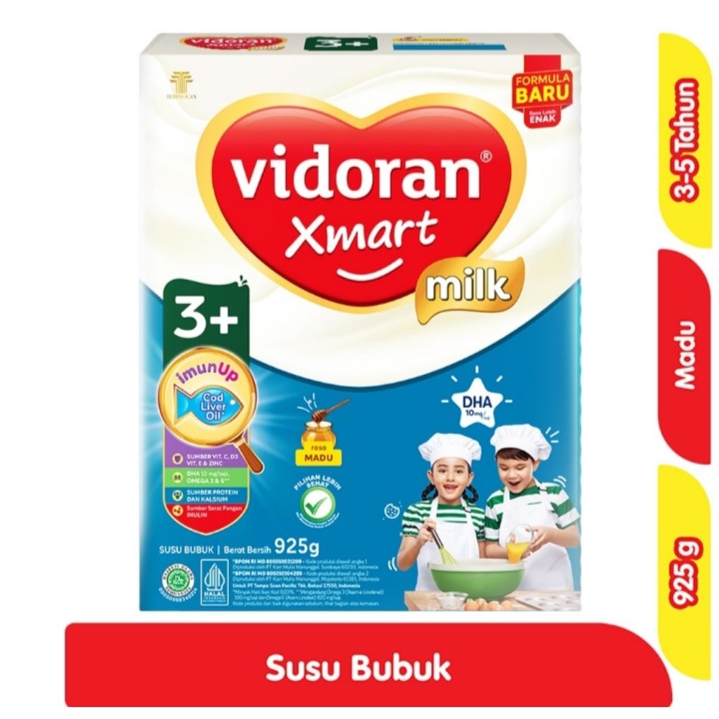 

Susu Vidoran XMart 3+ ukuran 925gr Rasa Madu keperluan anak