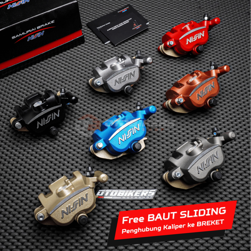 KALIPER NISSIN SAMURAI BRAKE 2P 2 PISTON UNIVERSAL KANAN ATAU KIRI TANPA BREKET ORIGINAL