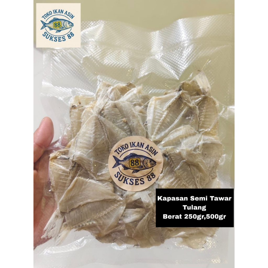 

Ikan Kapasan Semi Tawar Tulang 250gr / 500gr | Ikan Asin Kapasan Gurih | Vakum Pack