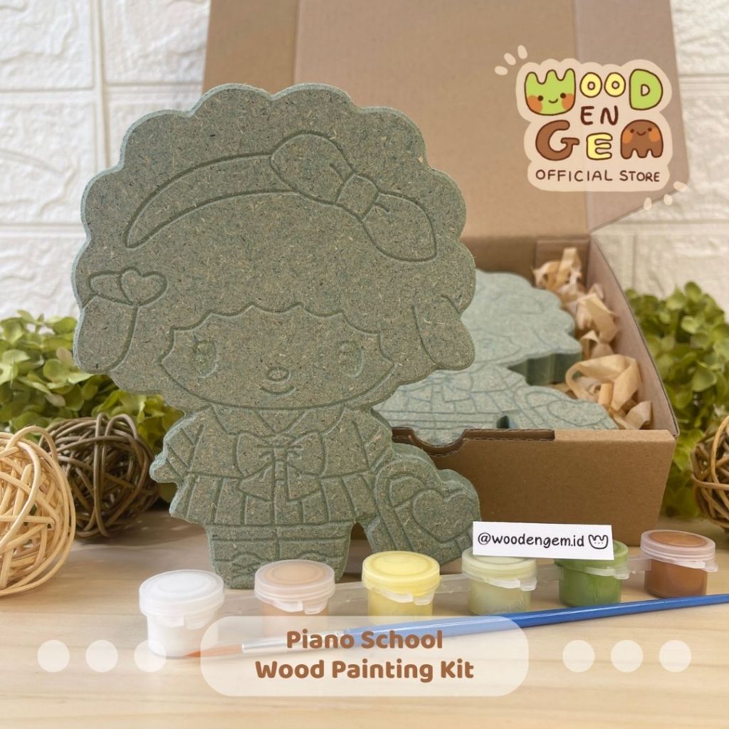 

WOODENGEM DIY Wood Character Painting Kit Mainan Mewarnai Melukis Kayu Hampers Souvenir Piano Sanrio