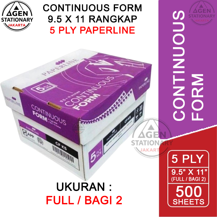 

KERTAS CONTINUOUS FORM PAPERLINE 9.5 X 11 5 PLY FULL BAGI 2 PRS FAKTUR SURAT JALAN HVS RANGKAP 5