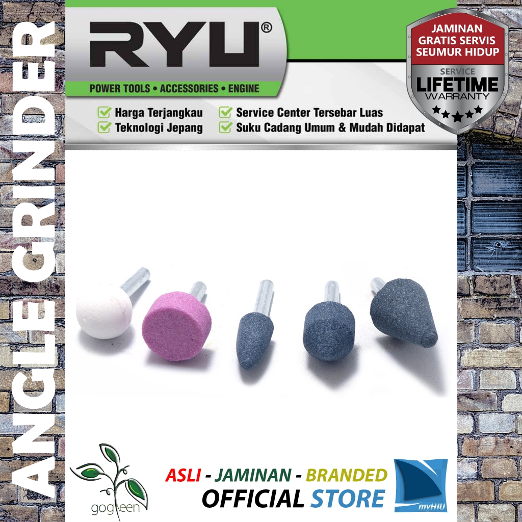 Batu Gurinda Halus Asah Mini 1/4" inch Isi 5 Pcs Mounted Point Gerinda Mini Bor Tuner - OSCO STONE R