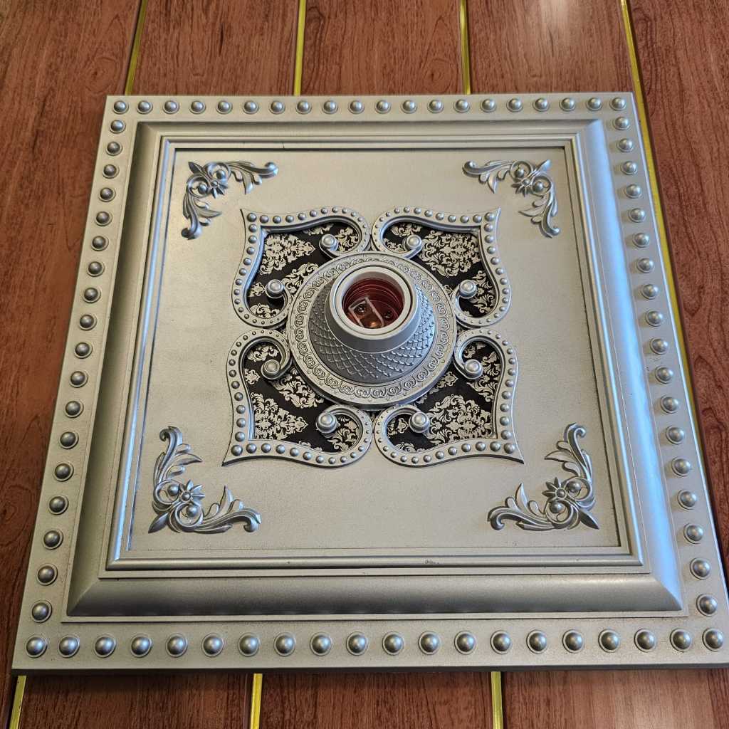 Fiting Hias Besar Persegi Ornamen Plafon PVC 30cm. fitting 30CM