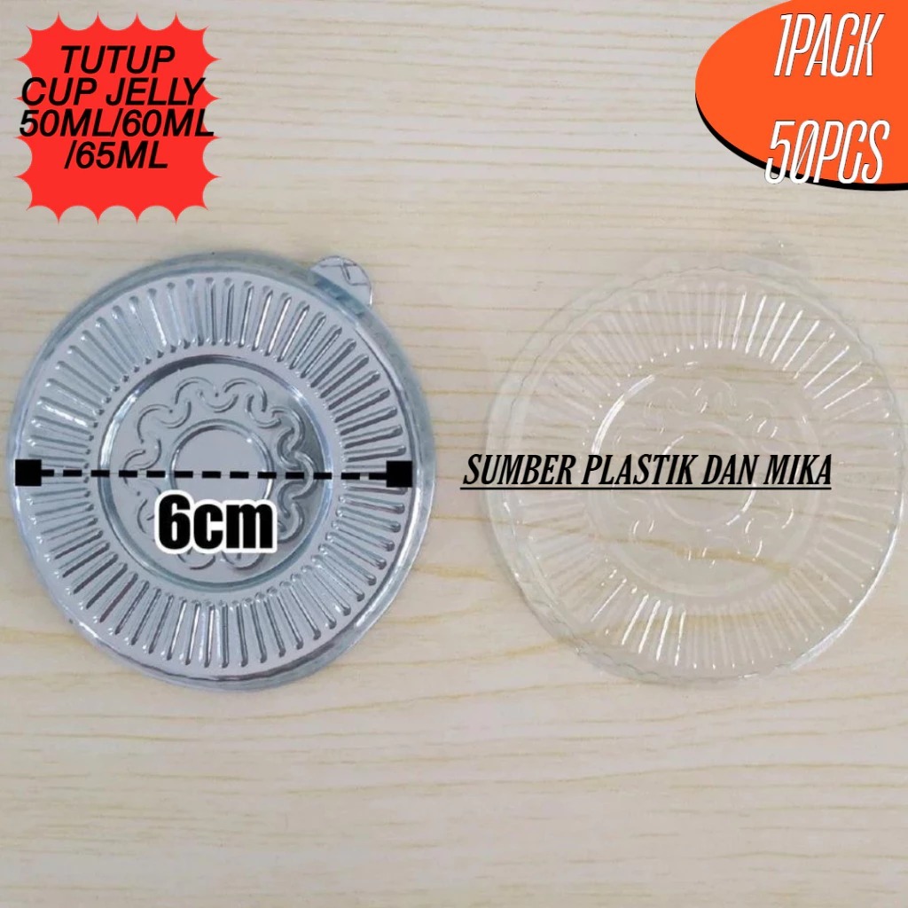 [ 1 pack 50 pcs ] Tutup Cup Jelly TIP TOP / Tutup gelas bening cup ice cream agar jelly es krim ukur