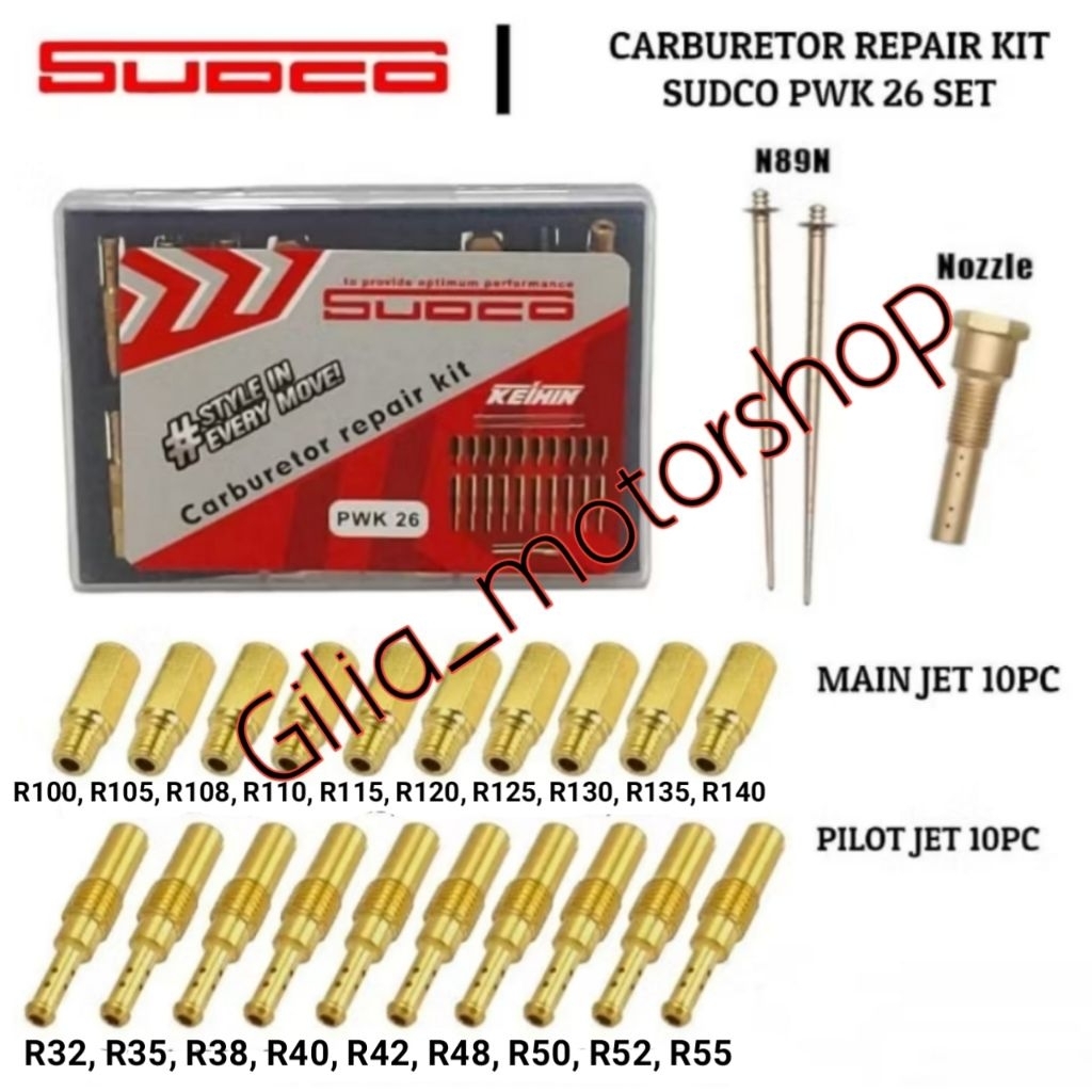 PILOTJET MAINJET CARBU KEIHIN SUDCO PILOT JET PJ PM KARBURATOR  PWK KEIHIN SUDCO