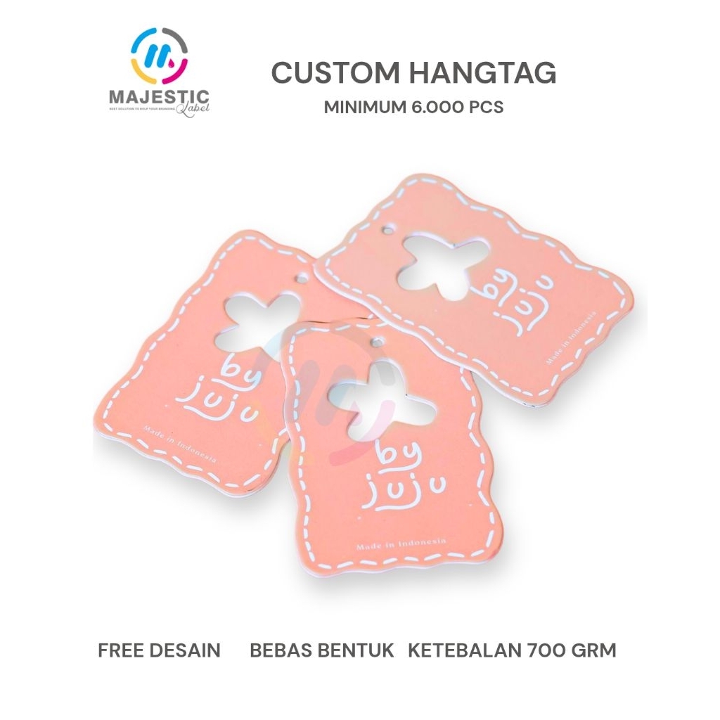 

( 500 LUSIN / 6.000 pcs ) hangtgag tebal 700 grm / Label TAG / HANGTAG/ Label Produk Custom / cap baju custom