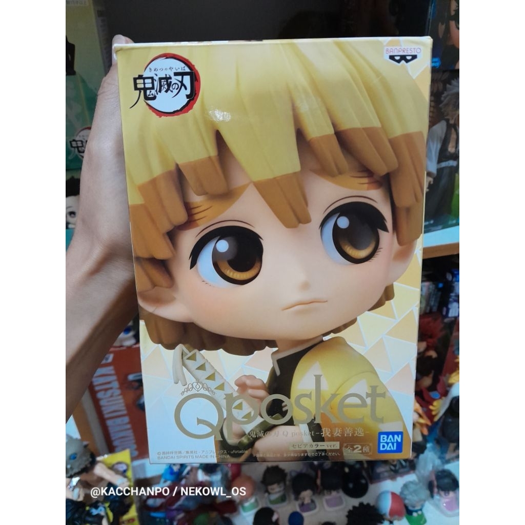 QPosket Agatsuma Zenitsu Kimetsu No Yaiba Official Merchandise KNY Original Action Figure Anime Demo