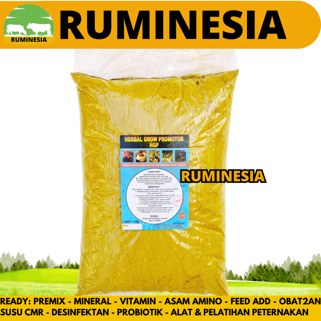 PROMO HERBAL GROW PROMOTOR HGP 1 KG UNGGAS JAYA - Jamu Herbal Meningkatkan Pertumbuhan Ayam Unggas