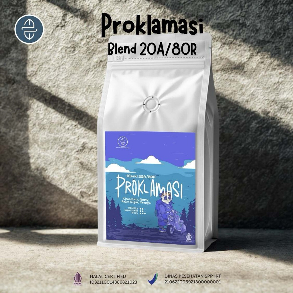 

Biji Kopi Blend 20 Arabica : 80 Robusta Proklamasi - 500gr