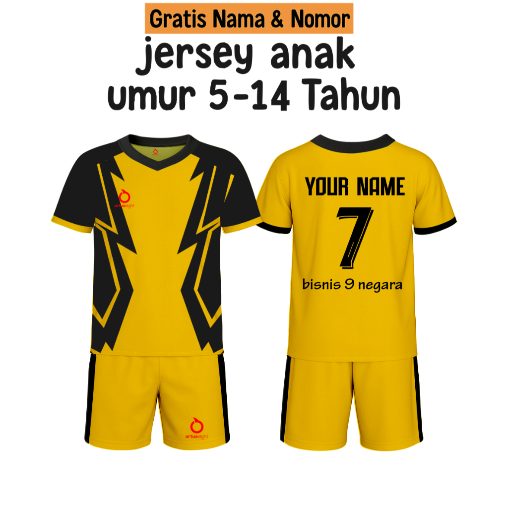 PASANG NAMA DAN NOMOR PUNGGGUNG Jersey Anak Pasang Nama Dan Nomor Jersey Futsal Custom Jersey Bola A